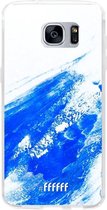 Samsung Galaxy S7 Hoesje Transparant TPU Case - Blue Brush Stroke #ffffff