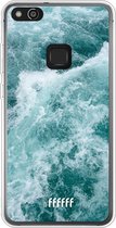 Huawei P10 Lite Hoesje Transparant TPU Case - Whitecap Waves #ffffff