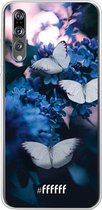 Huawei P20 Pro Hoesje Transparant TPU Case - Blooming Butterflies #ffffff