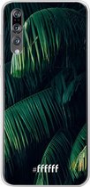 Huawei P20 Pro Hoesje Transparant TPU Case - Palm Leaves Dark #ffffff