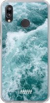 Huawei P20 Lite (2018) Hoesje Transparant TPU Case - Whitecap Waves #ffffff