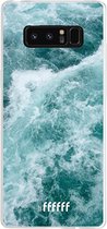 Samsung Galaxy Note 8 Hoesje Transparant TPU Case - Whitecap Waves #ffffff