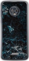 Motorola Moto G6 Hoesje Transparant TPU Case - Dark Blue Marble #ffffff