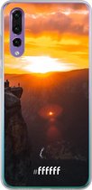 Huawei P30 Hoesje Transparant TPU Case - Rock Formation Sunset #ffffff