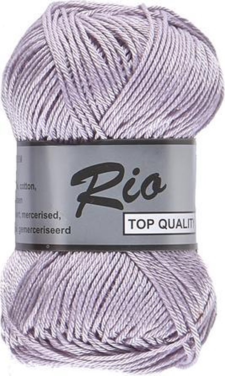 Lammy yarns Rio katoen garen - lila (063) - pendikte 3 a 3,5 mm - 1 bol van 50 gram