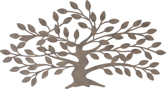 Décoration murale murale - 38 x 70 x 1 cm - Arbre de vie - Marron