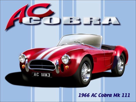 AC Cobra 1966, wand- reclamebord 40x30cm