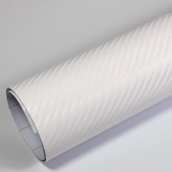 Vinyl wrap folie voor auto of keuken, 1m x 1.5m, 3d carbon wit