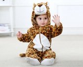 Budino Baby Romper Pyjama Onesie Luipaard Dier - Bruin - maat 90