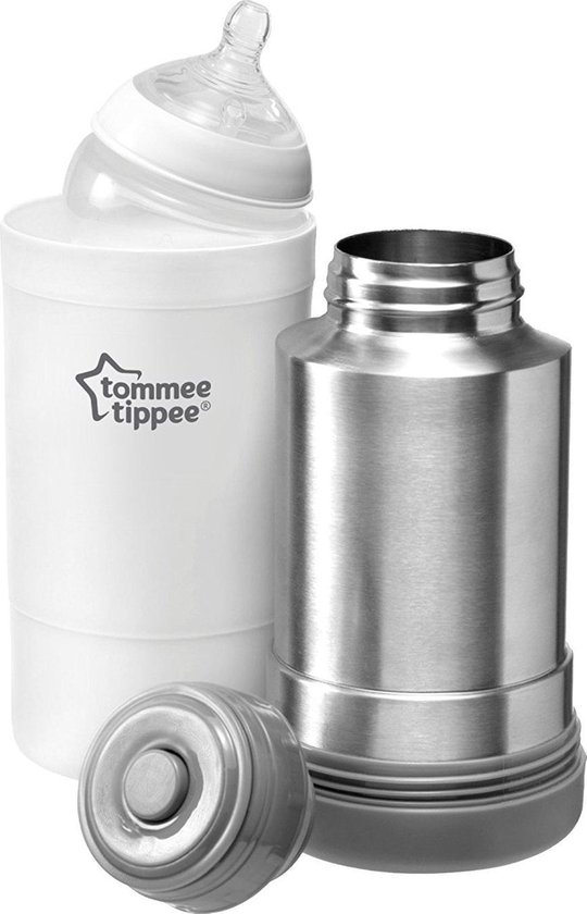 Tommee Tippee Closer to Nature - draagbare flessen en voedselverwarmer - ideaal voor op reis - thermisch geïsoleerd - roestvrij staal met lekvrij deksel