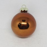 Boule de Noël, orange, brillante, 3 pces Ø 5,5 cm: Glas