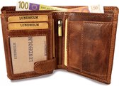 Lundholm Wallet Luxury Leather - portefeuille de haute qualité unisexe Billfold Cognac