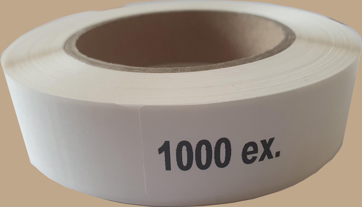 Blanco etiketten op rol - 40 x 27 mm rechthoek - wit PP
