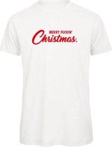 Kerst t-shirt wit S - Merry fuckin' Christmas - rood - soBAD. | Kerst t-shirt soBAD. | kerst shirts volwassenen | kerst t-shirts volwassenen | Kerst outfit | Foute kerst t-shirts