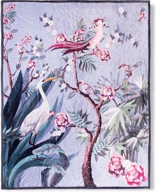 Heerlijk Zachte En Trendy Plaid Kraanvogel Grijs | 130x160 | Multifunctioneel (Decoratie, Woondeken Of Sprei) | Teddy Stof