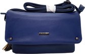 Kleine Schoudertas Blauw - Platte Dames Schoudertas - David Jones - Kwaliteit - Plat - Clutch - Kleine Dames Tas