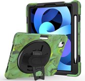 Case2go - Tablethoes geschikt voor iPad Air 10.9 2020/2022 - Hand Strap Armor Case - Camouflage