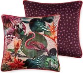 2x Leuke Gevulde Sierkussen Met Een Trendy Print Flamingo | 50x50 | Dubbelzijdig | Hoogwaardig Kwaliteit