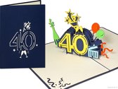 Popcards popupkaarten – Verjaardag Verjaardagskaart Jarig Jubileum 40 jaar Felicitatie pop-up kaart 3D wenskaart
