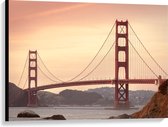 Canvas  - Golden Gate Bridge - California - 100x75cm Foto op Canvas Schilderij (Wanddecoratie op Canvas)