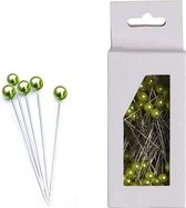 Spelden met knop 6 mm Limoengroen