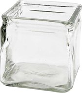 Vierkant glas. H: 10 cm. afm 10x10 cm. 12 stuk/ 1 karton