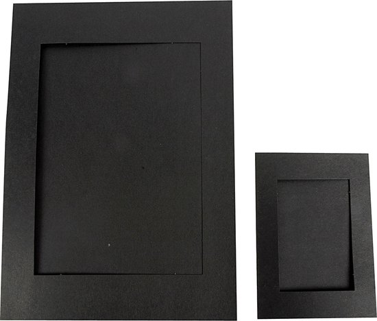 Passepartout lijsten, afm A4+A6 , 180 gr, zwart, 2x60 stuk/ 1 doos
