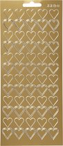 Stickers. harten. 10x23 cm. goud. 1 vel