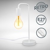 B.K.Licht - Witte Tafellamp - met scandinavisch design - retro bedlamp - netstroom - E27 fitting - excl. lichtbron