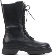 Lina Locchi Vrouwen Leren     Veterboots / Laarzen / Damesschoenen L1032 - Zwart - Maat 37