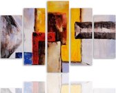 Schilderij , Gekleurde vlakken ,4 maten , 5 luik , multikleur, wanddecoratie , Premium print , XXL