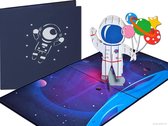 Popcards popupkaarten – Verjaardagskaart Astronaut Kosmonaut Ruimtevaarder Heelal Felicitatie NASA pop-up kaart 3D wenskaart