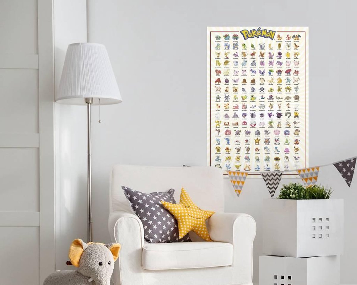 REINDERS Pokémon - Kanto 151 - Poster 61x91,5cm - décoration murale,  décoration