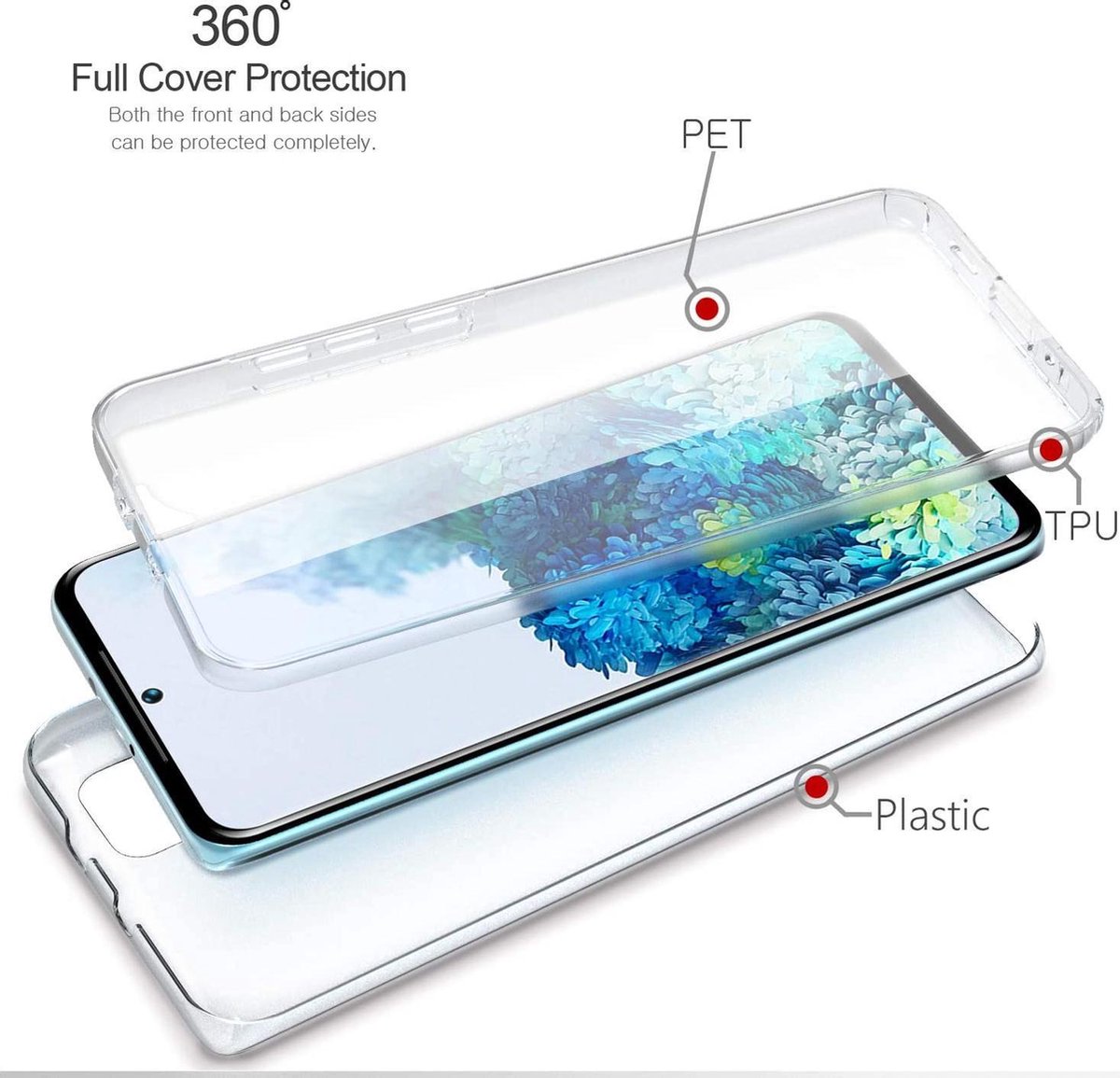 BixB 2 in 1 Siliconen TPU hoesje Case 360 Graden voor Samsung Galaxy S20 Plus