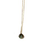 Collier verguld druppel labradoriet