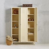 Lockerkast metaal I kledingkast met 4 planken I beige I vintage, retro, industrieel I 194x120x50 cm I VLS-103 I Steelux