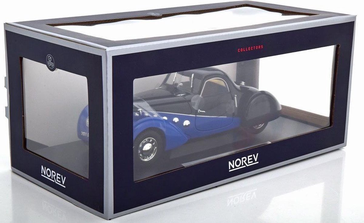 Peugeot 302 Darl'Mat Coupé 1937 NOREV 1:18, Noir Et Jaune, Miniature Métal Neuve