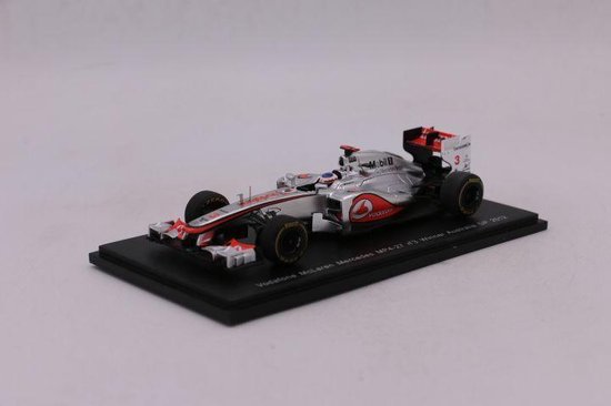 Zilveren Vodafone McLaren Mercedes MP4-27 #3 Gp Australië 2012 Jenson Button schaalmodel.