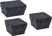 WENKO Adria Feltro set van 3 praktische opbergmanden | 1x groot + 2x klein | antraciet | 3 STUKS