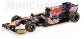 The 1:43 Diecast Modelcar of the Scuderia Toro Rosso Showcar of 2011. The driver was J. Alguersuari. The manufacturer of the scalemodel is Minichamps.This model is only online available