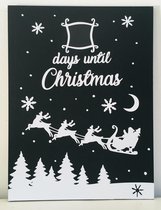 Aftelbord Kerst, Zwart/wit, 40cm x 30cm