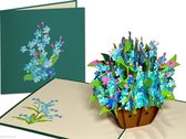 Popcards cartes pop-up - Carte d'anniversaire Bouquet Fleurs Myosotis Amour Saint Valentin Amitié Félicitations Get well soon carte pop-up Carte de voeux 3D