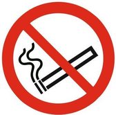 Verboden te roken / rookverbod - rood/wit/zwart - aluminium Ø75mm + dubbelzijdig tape -  1 stuk