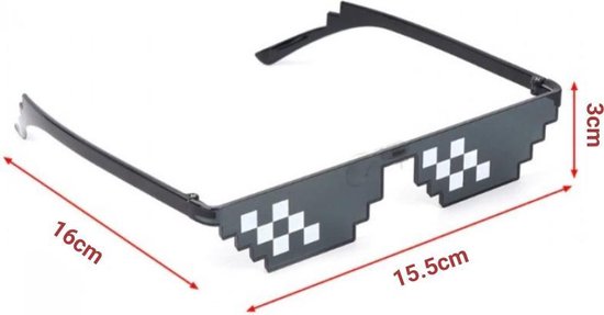 vcsjw Pixel bril, 5 stuks, pixel mozaïekbril, grappige partybril