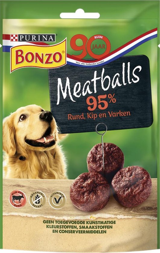Bonzo Meatballs - Hondensnacks met Rund, Kip & Varken - 7 x 70 g