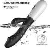 Erodit Tarzan dildo vibrator -Bunny Vibrator-Geribbelde eikel stimulatie clitoris- g-spot - Anaal vibrators voor mannen- vibrators voor vrouwen -Zwart, 19,5 cm- incl batterij- Sex