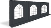 Veranda zeil van PVC met ramen en ritsen | 6 meter | 220cm hoog - Antraciet