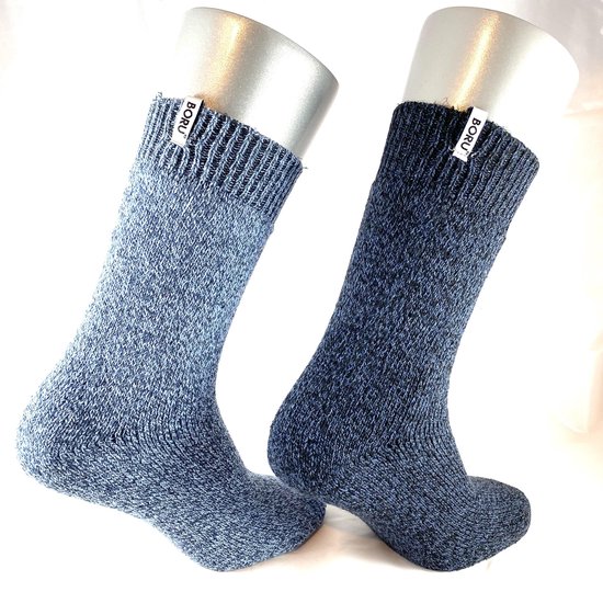 Wollen sokken Heren / Dames Boru - Badstof - Multipack 4 Paar Blauw - 39-42  | bol.com