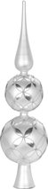 Extra Grote Zilveren Kerstboom Piek met Zilveren Decoratie - 37 cm XL