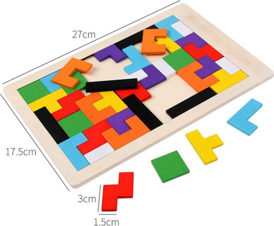Laboratorium Paleis Mineraalwater Tetris Blokken Tangram Vormen Puzzel - Houten Speelgoed Tetris Spel -  Educatief Puzzel... | bol.com